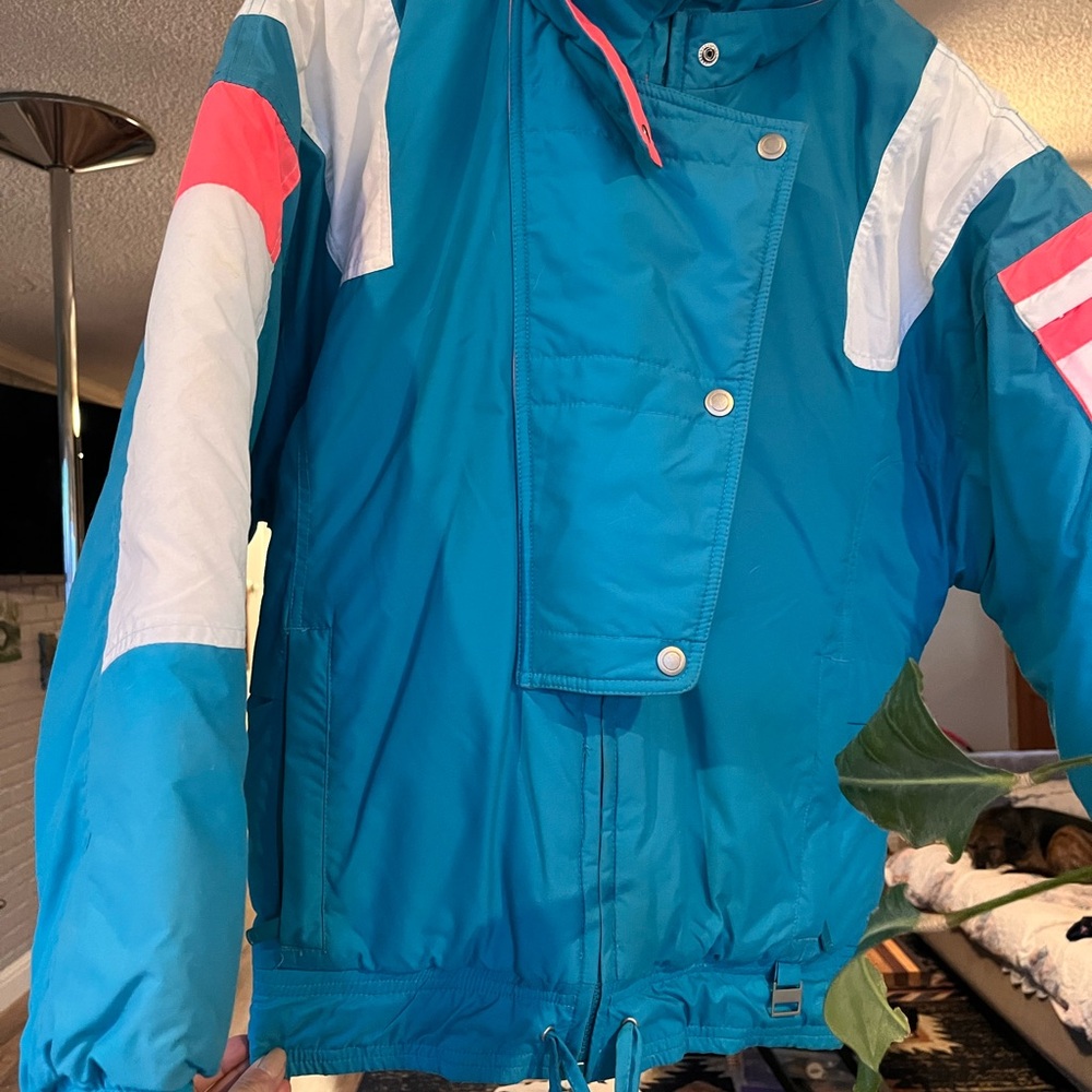 Teal and Pink Puffy Jacket
